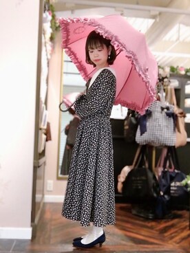 Maison De Fleur メゾンドフルール の長傘 ピンク系 を使った人気ファッションコーディネート Wear