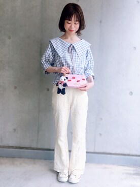 「レースパンツ」｜「アイテム（財布/小物）」を使った、りりさん（レディース・147cm）の春コーディネート