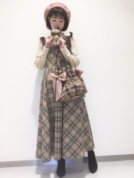 「Maison de FLEUR（メゾンドフルール）のアイテム（PC・スマホグッズ/家電）」を使った、りりさん（レディース・147cm）の秋コーディネート