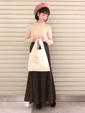 「メゾンドフルール」｜「アイテム（キャップ）」を使った、りりさん（レディース・147cm）の秋コーディネート