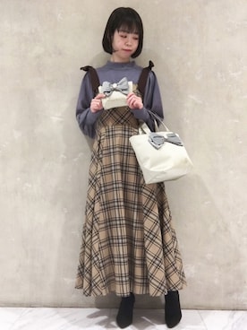 「メゾンドフルール」｜「アイテム（ワンピース/ドレス）」を使った、りりさん（レディース・147cm）の秋コーディネート