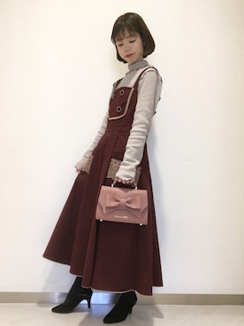 「Maison de FLEUR（メゾンドフルール）のアイテム」を使った、りりさん（レディース・147cm）の冬コーディネート