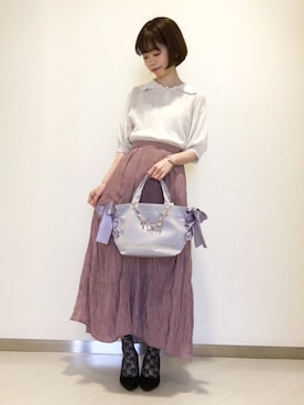 「メゾンドフルール」｜「アイテム（アクセサリー）」を使った、りりさん（レディース・147cm）の春コーディネート