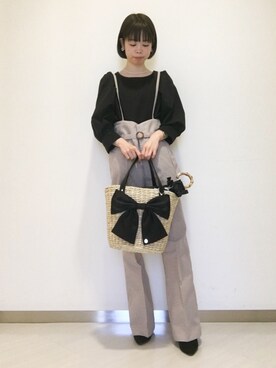 「メゾンドフルール」｜「アイテム（オールインワン・サロペット）」を使った、りりさん（レディース・147cm）の春コーディネート