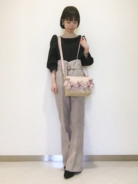 「メゾンドフルール」｜「アイテム（オールインワン・サロペット）」を使った、りりさん（レディース・147cm）の春コーディネート