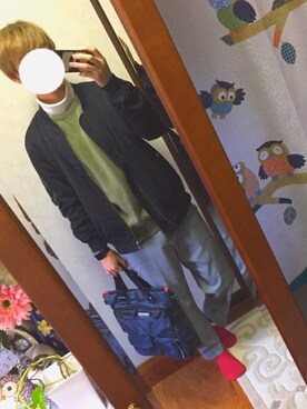 「グレンチェック」｜「アイテム（MA-1）」を使った、kaiさん（メンズ・170cm）の冬コーディネート