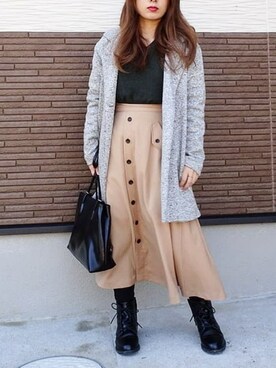 「EMODA（エモダ）のアイテム（トートバッグ）」を使った、ともちゃんさん（レディース・150cm）の冬コーディネート