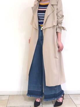 「31 Sons de mode（トランテアン　ソン　ドゥ　モード）のアイテム（トレンチコート）」を使った、うおchanさん（レディース・162cm）の冬コーディネート