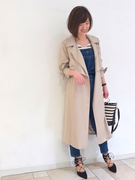 「31 Sons de mode（トランテアン　ソン　ドゥ　モード）のアイテム（トレンチコート）」を使った、うおchanさん（レディース・162cm）の冬コーディネート
