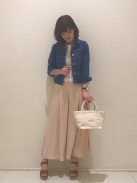 「31 Sons de mode（トランテアン　ソン　ドゥ　モード）のアイテム（デニムジャケット）」を使った、うおchanさん（レディース・162cm）の春コーディネート