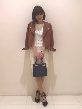 「31 Sons de mode（トランテアン　ソン　ドゥ　モード）のアイテム（ライダースジャケット）」を使った、うおchanさん（レディース・162cm）の春コーディネート