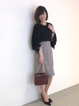 「アイテム（トートバッグ、レッド系）」を使った、うおchanさん（レディース・162cm）の夏コーディネート