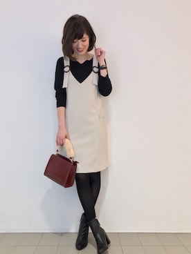 「黒ニット」｜うおchanさん（レディース・162cm）の秋コーディネート