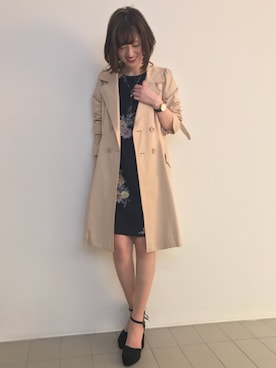 「31 Sons de mode（トランテアン　ソン　ドゥ　モード）のアイテム（トレンチコート）」を使った、うおchanさん（レディース・162cm）の春コーディネート