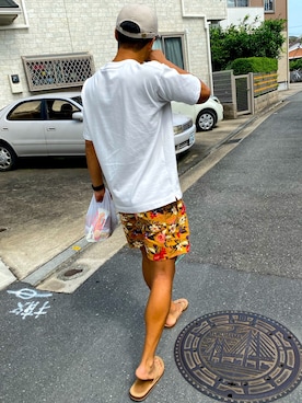 「RVCA（ルーカ）のアイテム（パンツ）」を使った、ゆたゆたさん（メンズ・182cm）の夏コーディネート
