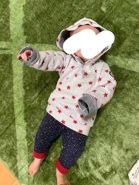 「PETIT BATEAU（プチバトー）のアイテム（パンツ）」を使った、しおりさん（キッズ・60cm）の冬コーディネート