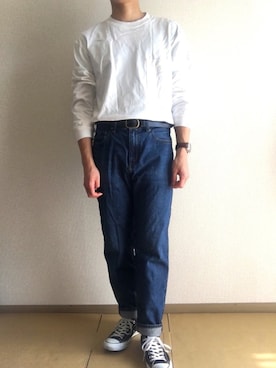 「大学生コーデ」｜「アイテム（アナログ腕時計）」を使った、ゆーにさん（メンズ・173cm）の春コーディネート