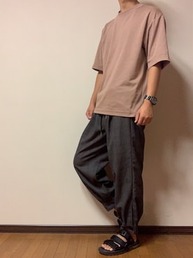 「カフスイージーパンツ」｜「アイテム（アナログ腕時計）」を使った、Ken【大学生】さん（メンズ・173cm）の秋コーディネート