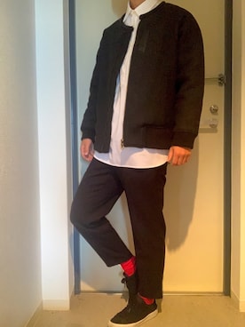 「メルトン」｜「アイテム（ブルゾン）」を使った、Ken【大学生】さん（メンズ・173cm）の秋コーディネート