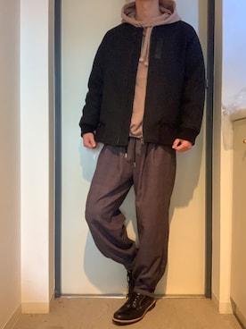 「DOOPZ（ドープス）のアイテム（パーカー）」を使った、Ken【大学生】さん（メンズ・173cm）の冬コーディネート