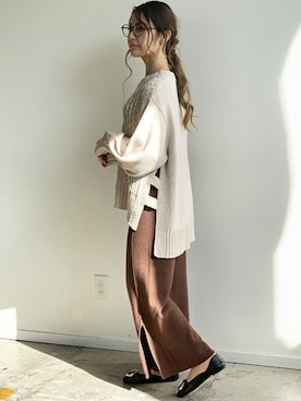 「Futier land（フューティアランド）のアイテム」を使った、りのさん（レディース・159cm）の冬コーディネート