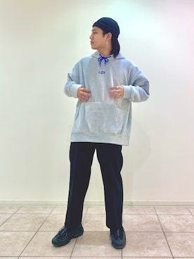 「JUNRED（ジュンレッド）のアイテム（パーカー）」を使った、しゅんさん（メンズ・167cm）の冬コーディネート