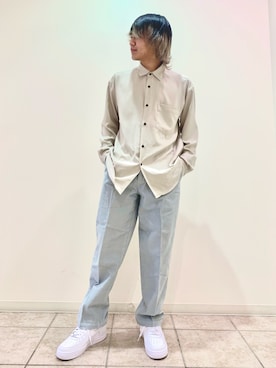 「アイテム（トップス、ベージュ系）」を使った、しゅんさん（メンズ・167cm）の冬コーディネート