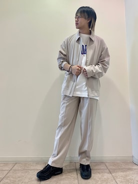 「セットアップスタイル」｜「アイテム（ブルゾン）」を使った、しゅんさん（メンズ・167cm）の春コーディネート