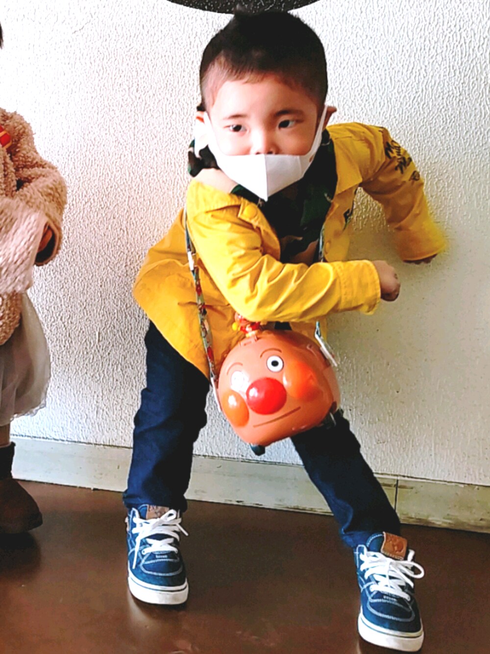 「3歳男の子、もうすぐ4歳」｜「RADCHAPのアイテム（ジャケット/アウター、イエロー系）」を使った、kyouka0504さん（キッズ・90cm）の冬コーディネートの1枚目の写真