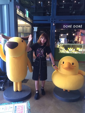 「STYLENANDA（スタイルナンダ）のアイテム（デニムスカート）」を使った、Yuko Tsyさん（レディース・161cm）の春コーディネート
