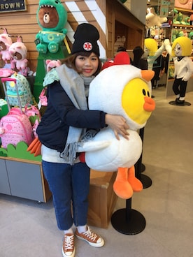 Yuko Tsyさん（レディース・161cm）の冬コーディネート