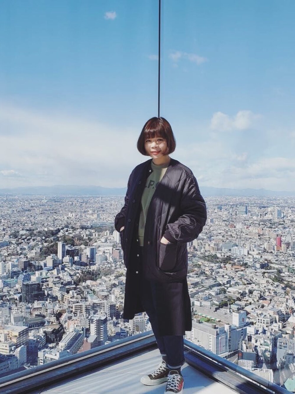 「ootd、休日スタイル、休日コーデ、冬コーデ、冬、冬アウター着回しチャレンジ、冬のコーデ、休日、carhartt、CDG」｜「A.P.C.のSWEATSHIRT ICE F  CARHARTT（スウェット、グリーン系）」を使った、Yuko Tsyさん（レディース・163cm）の冬コーディネートの1枚目の写真