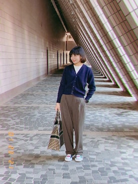 「CDG（シーディージー）のアイテム（ジャケット/アウター）」を使った、Yuko Tsyさん（レディース・163cm）の冬コーディネート