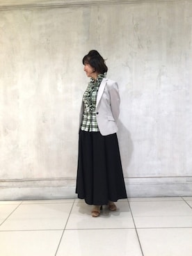 「NARACAMICIE（ナラカミーチェ）のアイテム（テーラードジャケット）」を使った、piu muuさん（レディース・154cm）の夏コーディネート