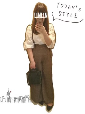 「ふんわり」｜「アイテム（サロペット/オーバーオール）」を使った、エル .s さん（レディース・155cm）の秋コーディネート
