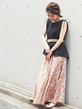 「Spick & Span（スピックアンドスパン）のアイテム（サンダル）」を使った、Press marieさん（レディース・154cm）の春コーディネート