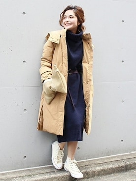 「Spick & Span（スピックアンドスパン）のアイテム（ダウンジャケット/コート）」を使った、Press marieさん（レディース・154cm）の秋コーディネート
