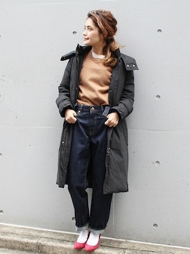 「Spick & Span（スピックアンドスパン）のアイテム（ダウンジャケット/コート）」を使った、Press marieさん（レディース・154cm）の秋コーディネート