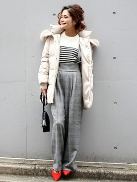 「Spick & Span（スピックアンドスパン）のアイテム（パンツ）」を使った、Press marieさん（レディース・154cm）の秋コーディネート
