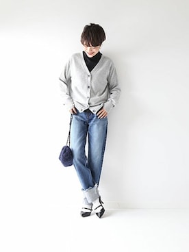 「Spick & Span（スピックアンドスパン）のアイテム（デニムパンツ）」を使った、Press marieさん（レディース・154cm）の秋コーディネート