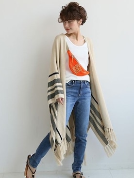 「Spick & Span（スピックアンドスパン）のアイテム（ニット/セーター）」を使った、Press marieさん（レディース・154cm）の夏コーディネート