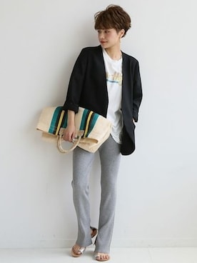 「Spick & Span（スピックアンドスパン）のアイテム（バッグ）」を使った、Press marieさん（レディース・154cm）の夏コーディネート