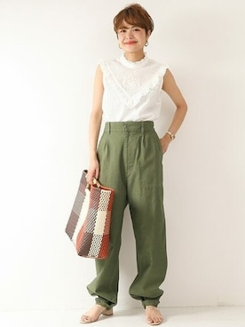 「大きめバッグ」｜Press marieさん（レディース・154cm）の夏コーディネート