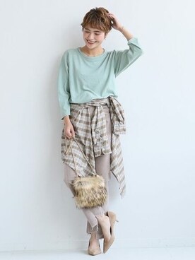 「ヴィンテージロックTシャツ」｜Press marieさん（レディース・154cm）の夏コーディネート