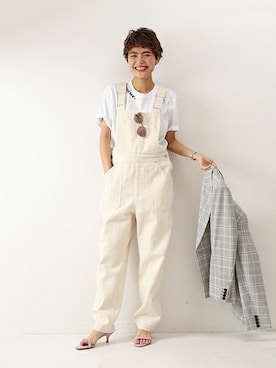 「Spick & Span（スピックアンドスパン）のアイテム（オールインワン・サロペット）」を使った、Press marieさん（レディース・154cm）の冬コーディネート