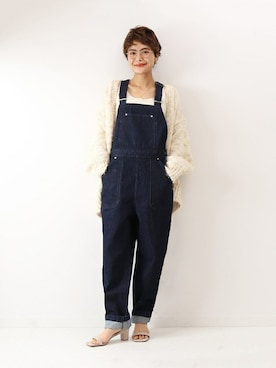 「Spick & Span（スピックアンドスパン）のアイテム（オールインワン・サロペット）」を使った、Press marieさん（レディース・154cm）の冬コーディネート