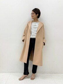 【1度着用のみ美品】 スピックアンドスパン ダブルクロスノーカラーコート Spick & Span（スピックアンドスパン）の「ダブルクロスノーカラー