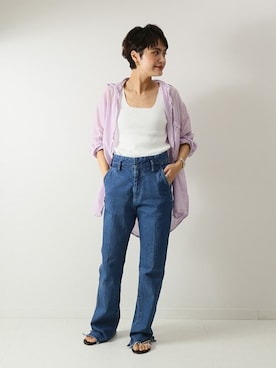 「Spick & Span（スピックアンドスパン）のアイテム（デニムパンツ）」を使った、Press marieさん（レディース・154cm）の春コーディネート