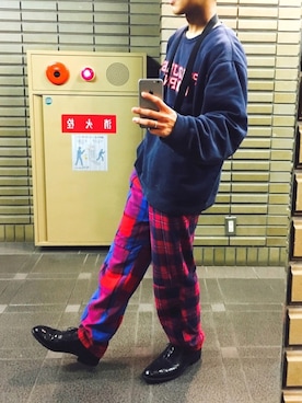 「スエット」｜「アイテム（その他シューズ）」を使った、Kentneyさん（メンズ・168cm）の秋コーディネート