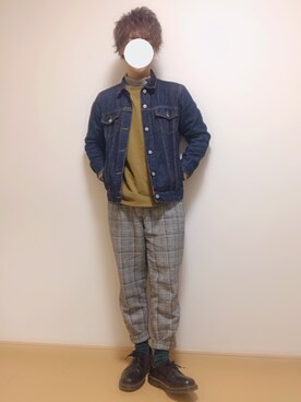 「Right-on（ライトオン）のアイテム（デニムジャケット）」を使った、なおやさん（メンズ・171cm）の冬コーディネート